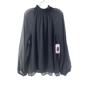 XS, NWT Joie black, long sleeve sheer, elegant blouse